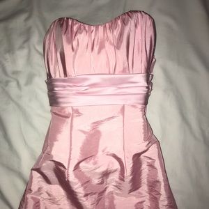 Pink Lace up Back Long Dress